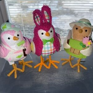Spritz feathery friends Spring/Easter bird decor set of 3